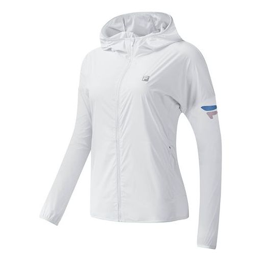 (WMNS) FILA ATHLETICS Running Sports Woven Hooded Jacket 'White' A11W022701F-WT