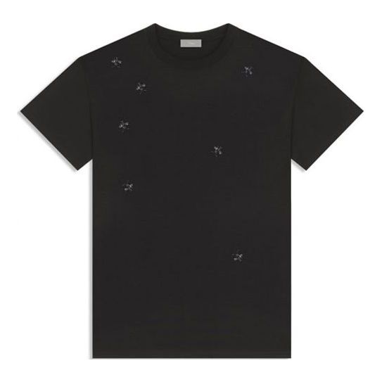 Men's DIOR SS21 Round Neck Short Sleeve Black 733J603W4215-C900