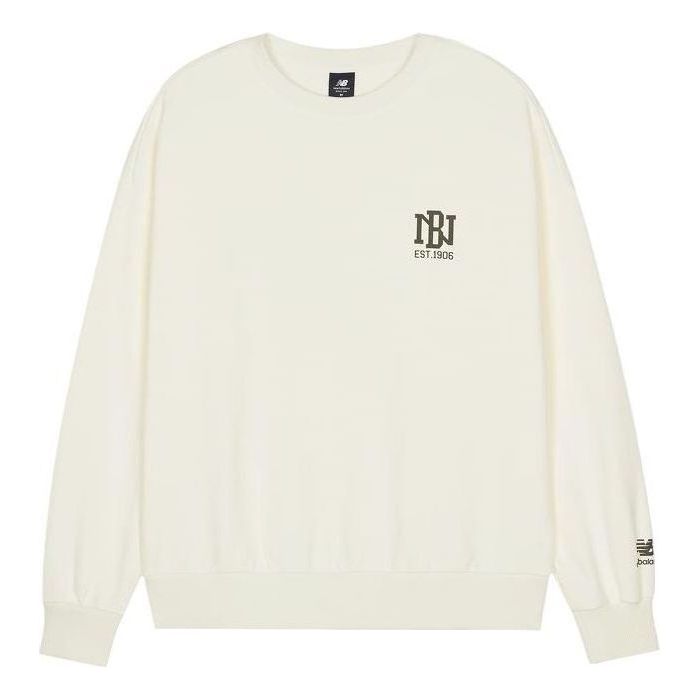 New Balance Logo Print Sweatshirt Asia Sizing 'White' AMT23330-CIC