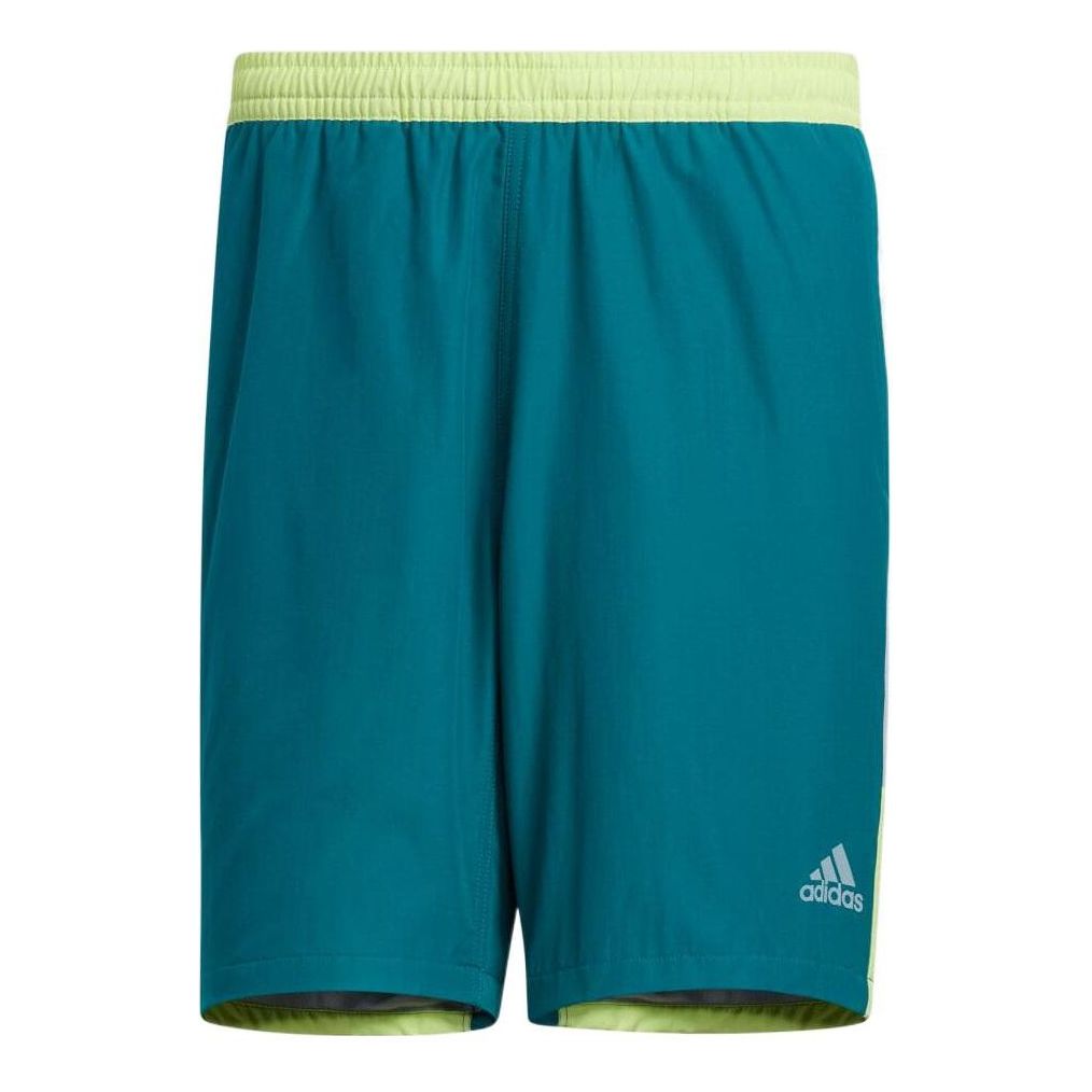 Men's adidas Stripe Colorblock Straight Shorts Japanese Version Green HD0064