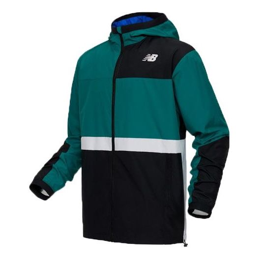 New Balance Men's New Balance Colorblock hooded Jacket Green AMJ03044-TMT