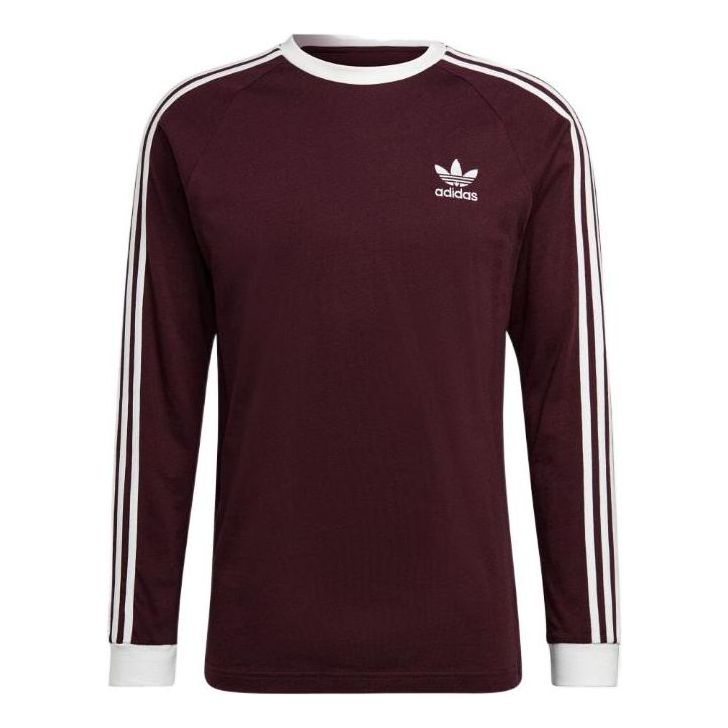 adidas Solid Color Round Neck Long Sleeves Brown T-Shirt HK7288