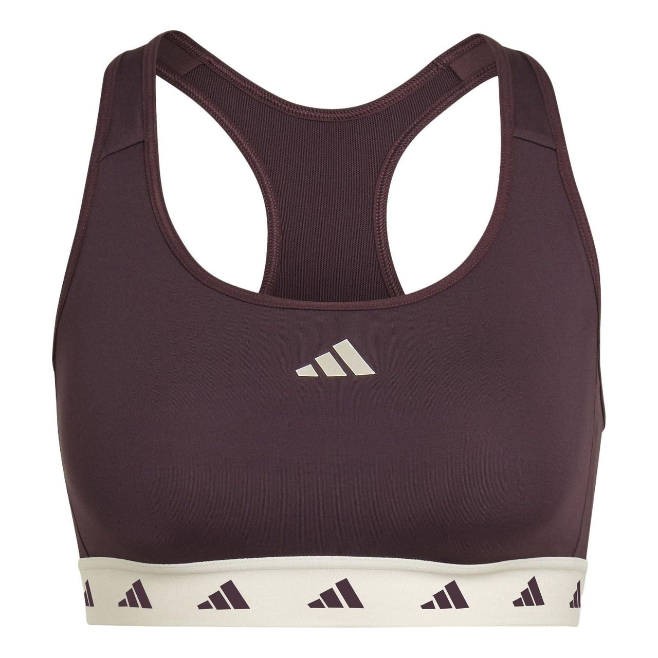 (WMNS) adidas Powerreact Training Medium-Support Techfit Bra Asia Sizing 'Brown White' HN7279