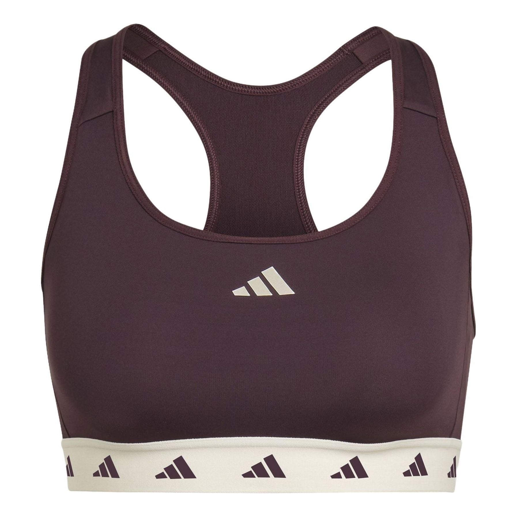 (WMNS) adidas Powerreact Training Medium-Support Techfit Bra Asia Sizing 'Brown White' HN7279