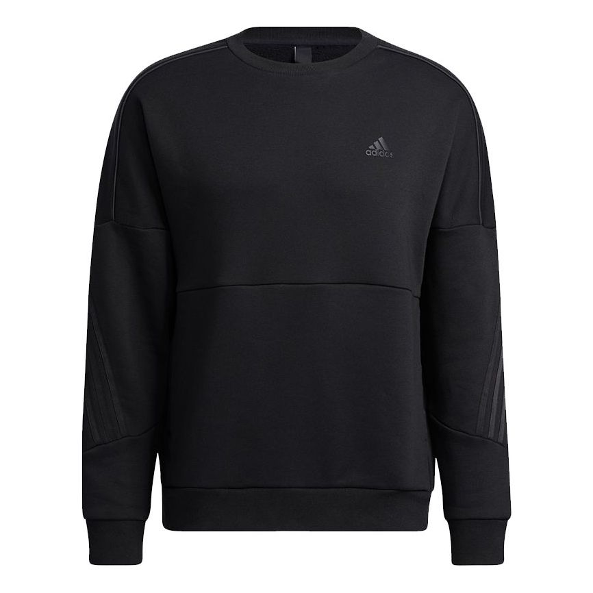 Men's adidas Si Wrd Crswt Splicing Sports Round Neck Pullover Black GT6351