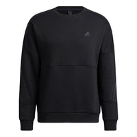 Men's adidas Si Wrd Crswt Splicing Sports Round Neck Pullover Black GT6351