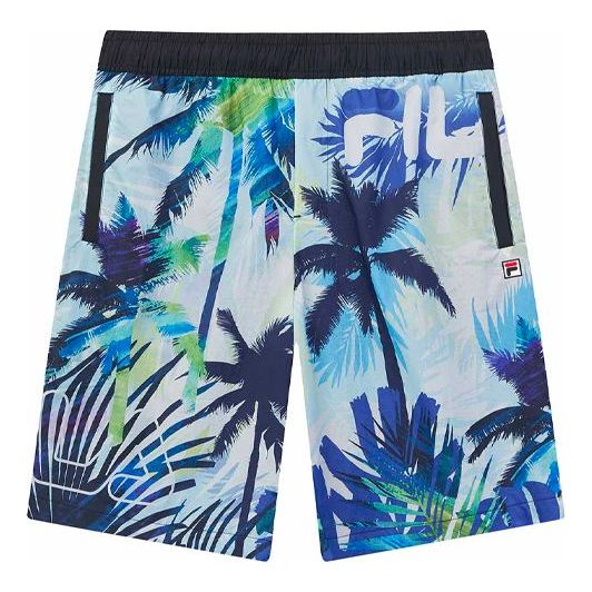 FILA Full Print Light-Weight Beach Shorts Men's Blue F11M028805G-PU