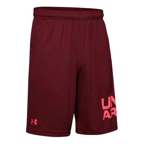 Under Armour Tech Wordmark Shorts 'Burgundy Pink' 1351653-615