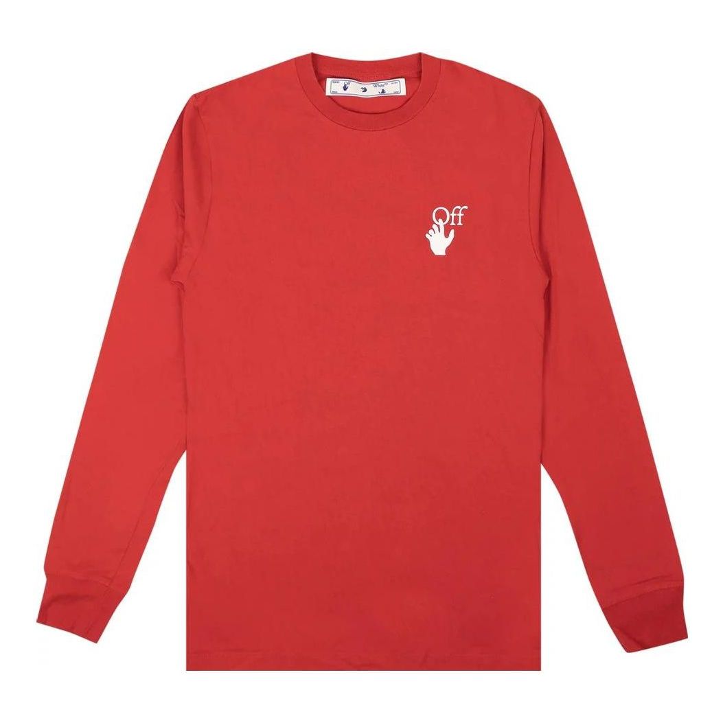 Off-White Cut Here Long-Sleeve T-Shirt 'Red' OMAB001F20FAB0062501