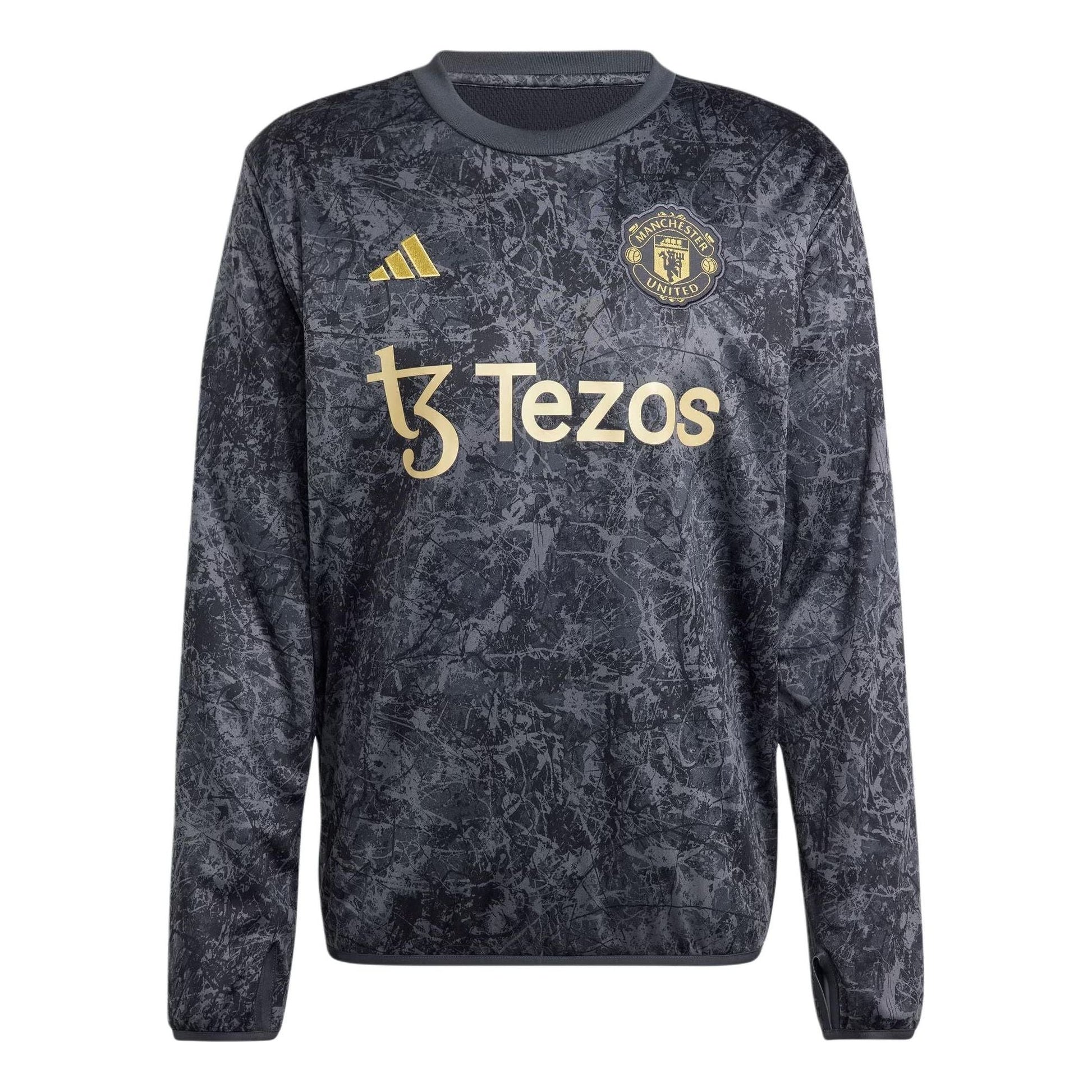 adidas Manchester United Stone Roses Pre-match Warm Top Asia Sizing 'Black' IQ1567