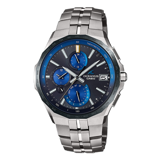 Men's CASIO Solor Wave Business Metallic Watch Solar Powered Mens Silver Analog OCW-S5000E-1AJF
