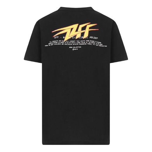 Off-White FW20 Flash Logo Applique Short-sleeve Tee Men's Black OMAA027E20JER0151018
