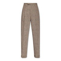 (WMNS) Gucci Checked Linen Cropped Trousers 'Brown' 703095-ZAA5R-2185