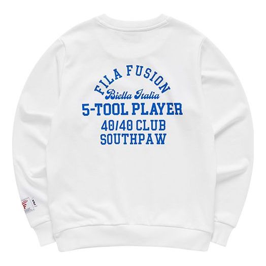 (WMNS) FILA FUSION Logo Printing Sports Round Neck Hoodie White T11W112208F-WT