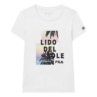 (WMNS) FILA Alphabet Pattern Printing Sports Minimalistic Short Sleeve White F11W028148F-WT