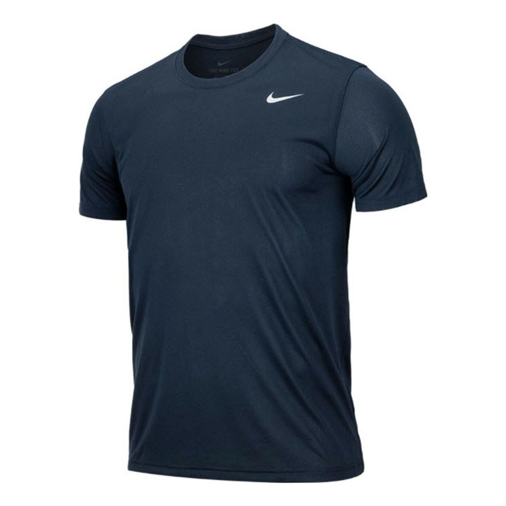 NIKE Solid Round Neck T-Shirt 'Dark Navy Blue' 718834-451