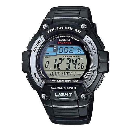 Casio Retro Stylish Digital Watch 'Silver Black' W-S220-1AJH
