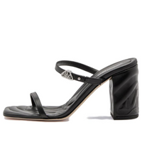 (WMNS) Alexander McQueen Seal Strap Mules 'Black Silver' 780711WIEAB1081