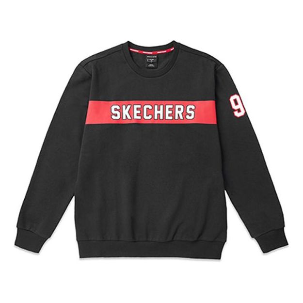 Men's Skechers Alphabet Printing Knit Pullover Black L319M036-0018S