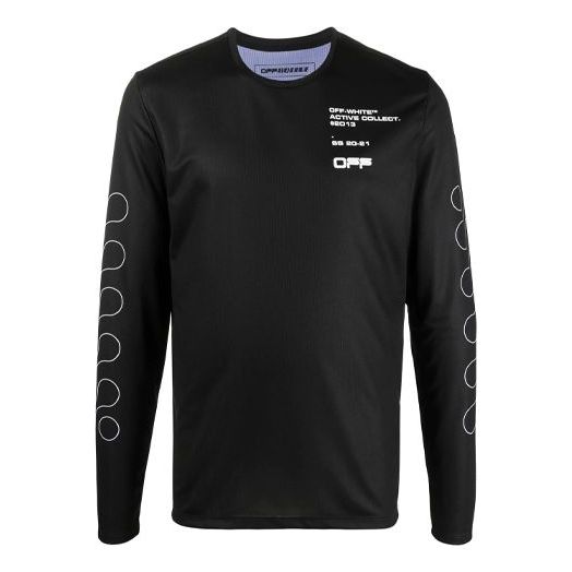 Off-White Pattern Printing Round Neck Pullover Long Sleeves Slim Fit Version Black OMVB013V21FAB0021001