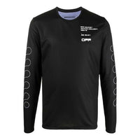Off-White Pattern Printing Round Neck Pullover Long Sleeves Slim Fit Version Black OMVB013V21FAB0021001