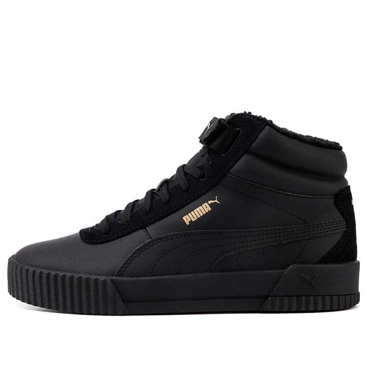 (WMNS) PUMA Carina Mid Wtr Fur 'Black Gold' 380254-01