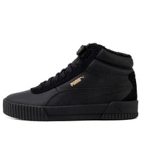 (WMNS) PUMA Carina Mid Wtr Fur 'Black Gold' 380254-01