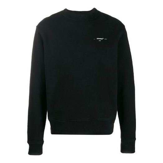 Men's Off-White Alphabet Logo Pattern Long Sleeves Loose Fit Black OMBA025R20D250321091