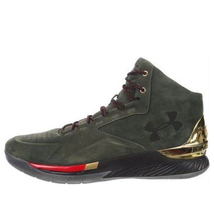 Under Armour Curry 1 Lux Mid Suede 'Downtown Green' 1296617-330
