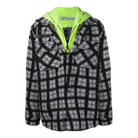 Off-White Plaid hooded Long Sleeves Shirt Loose Fit Black OMGA100R20G530016200FLUO