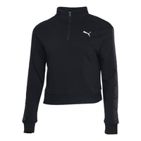(WMNS) PUMA Essential Half Zip Sweatshirt 'Black White' 587161-01
