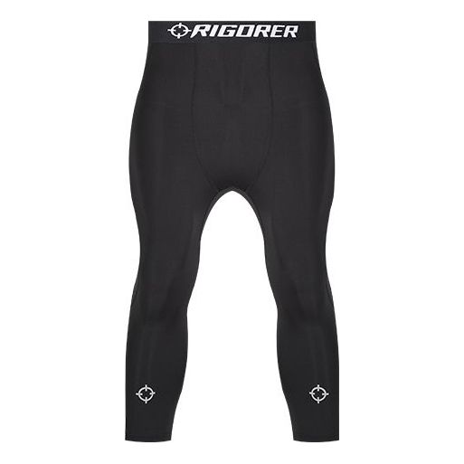 Rigorer Compression Leggings 3/4 with Reflective Print 'Black White' Z119111402
