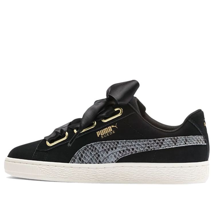 (WMNS) PUMA Suede Heart Snake Lux 'Black Gold' 369942-01