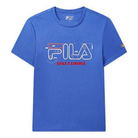 FILA Geometry Numeric Subject Printing Short Sleeve Blue F11M038110F-RB