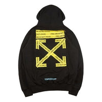 Off-White Firetape Hoodie 'Black Yellow' OMBB029S180030241060-BK