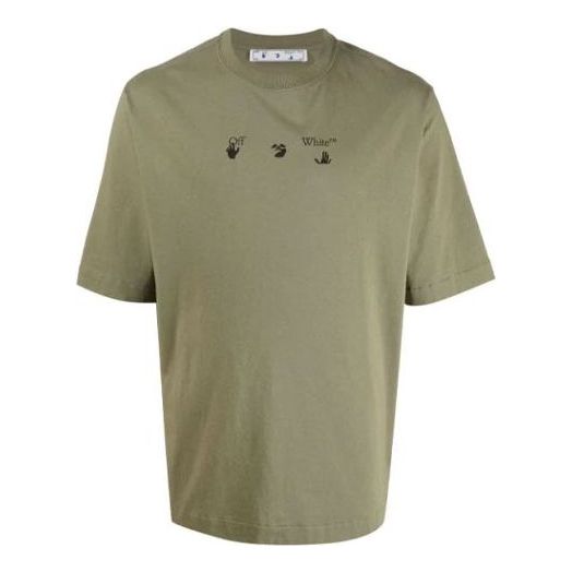 Off-White SS21 Arrow Printing Logo Short Sleeve Ordinary Version Green OMAA119F21JER0225510