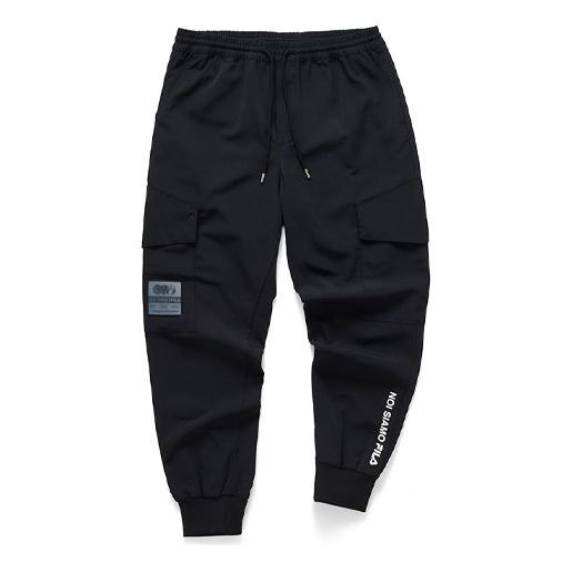 FILA FUSION Woven Casual Sports Bundle Feet Long Pants Black T11M041804F-BK