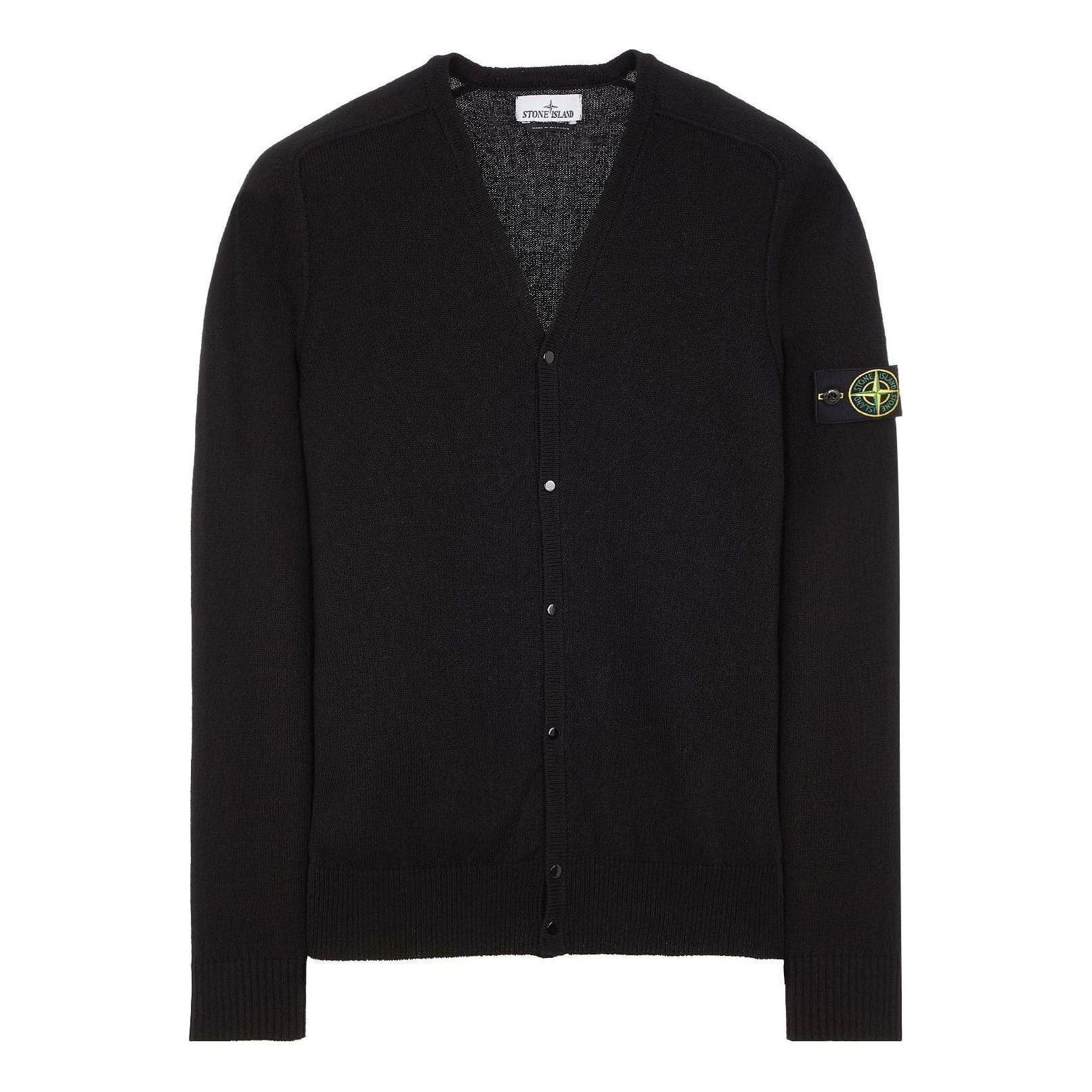 STONE ISLAND Raw Hand Cotton Knitted Cardigan 'Black' 7815527D3-V0029