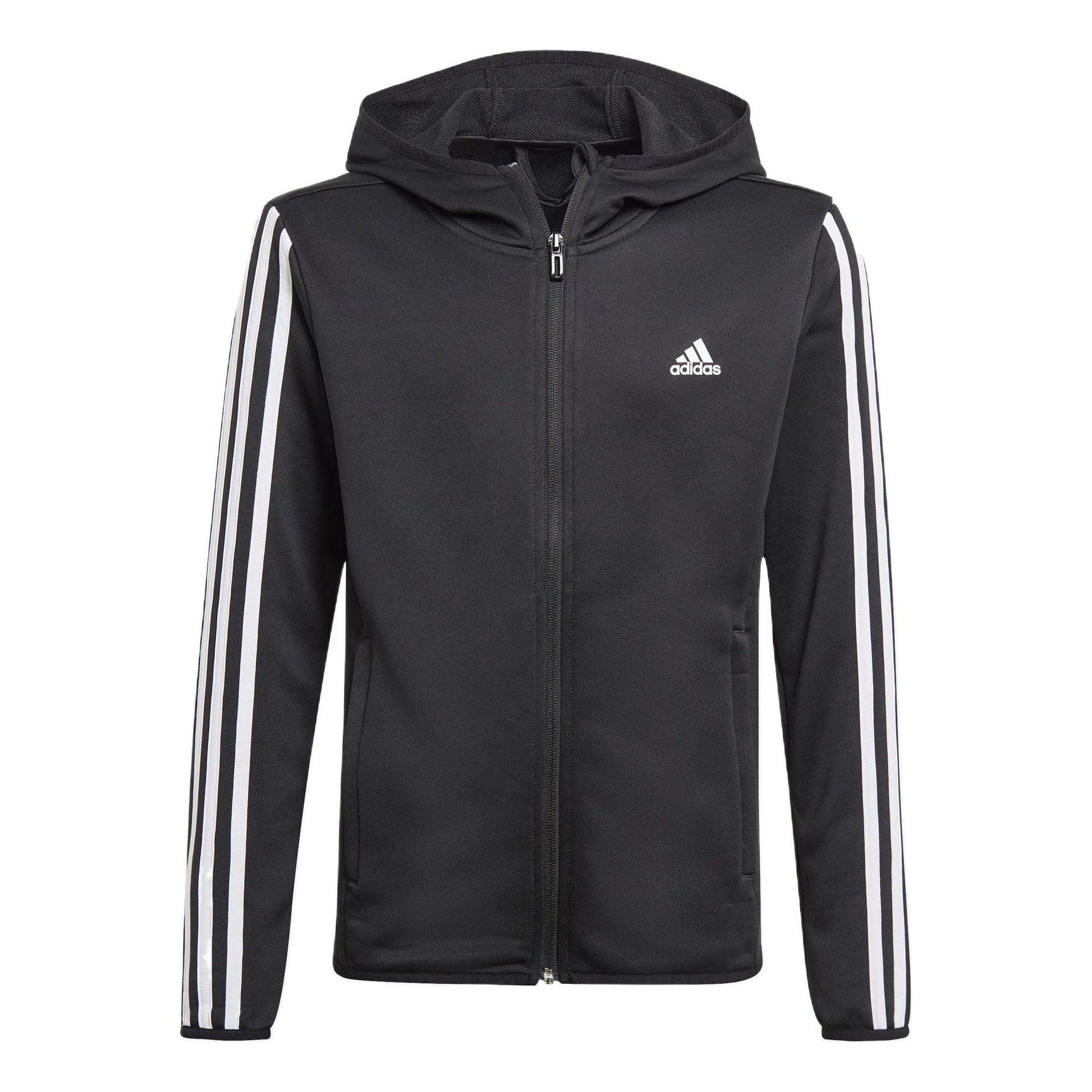 (GS) adidas Designed 2 Move 3-Stripes Hoodie Asia Sizing 'Black White' GN1500