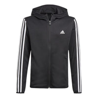 (GS) adidas Designed 2 Move 3-Stripes Hoodie Asia Sizing 'Black White' GN1500