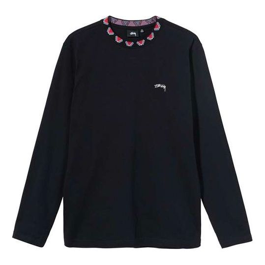 Stussy Alphabet Embroidered Contrasting Colors Long Sleeves Unisex Black STUSSY-SS21-31