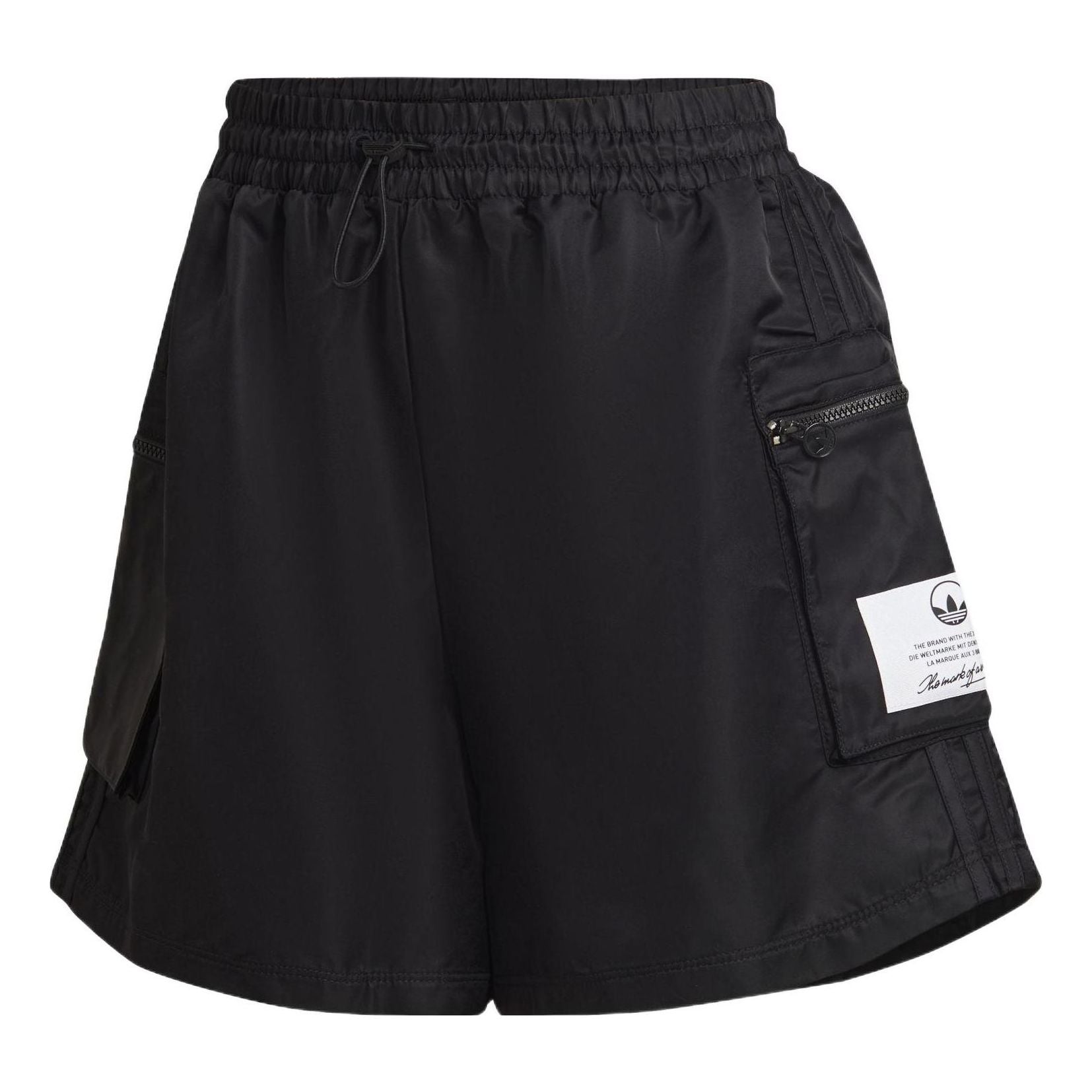(WMNS) adidas High-Waist Nylon Shorts Asia Sizing 'Black' HL9061