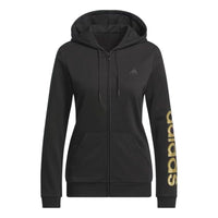 (WMNS) adidas Logo Hooded Jacket 'Black Gold' H07761
