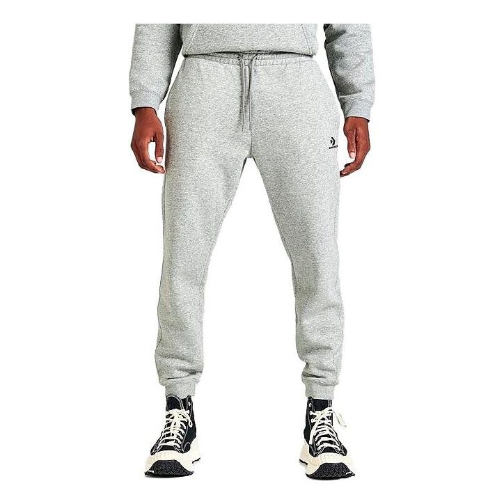 Converse Go-To Embroidered Star Chevron Standard-Fit Fleece Sweatpants Asia Sizing 'Grey' 10024521-035