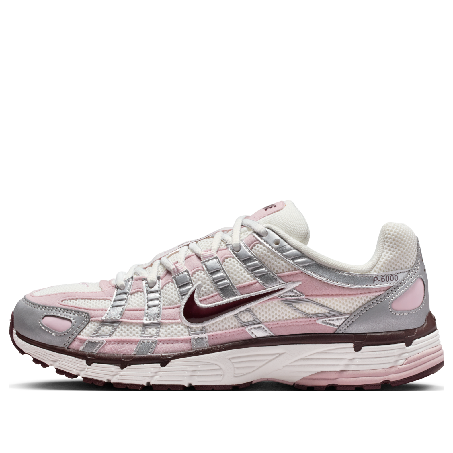 (WMNS) Nike P-6000 'Summit White Metallic Silver Burgundy Crush' IM6026-121