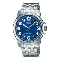 CASIO Waterproof Stainless Steel Strap Mens SilverBlue Analog MTP-1216A-2B