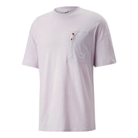PUMA Logo Zip Pocket Tee 'Purple' 535418-17