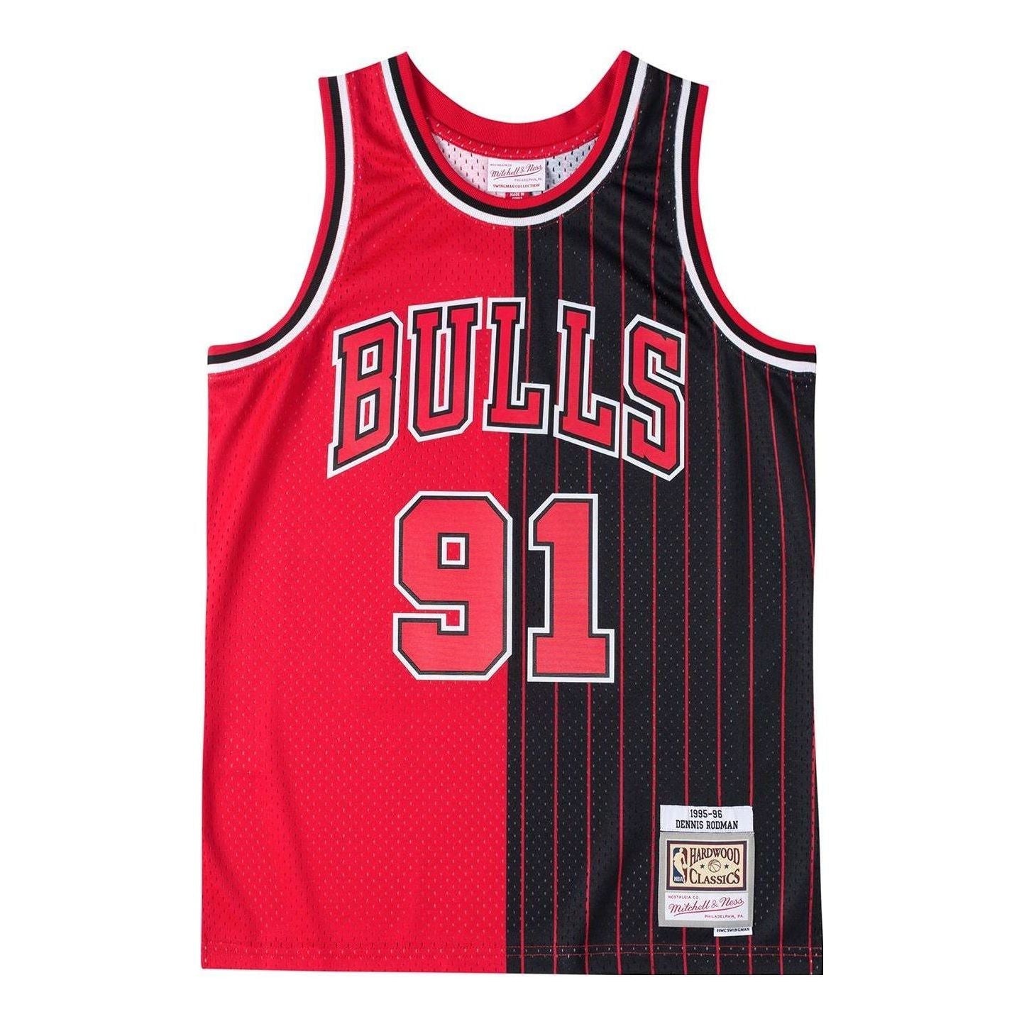 Mitchell & Ness x NBA Chicago Bulls Classics 1995-96 Split Swingman Jersey 'Dennis Rodman 91' SMJY4845-CBU95DRDBKRD