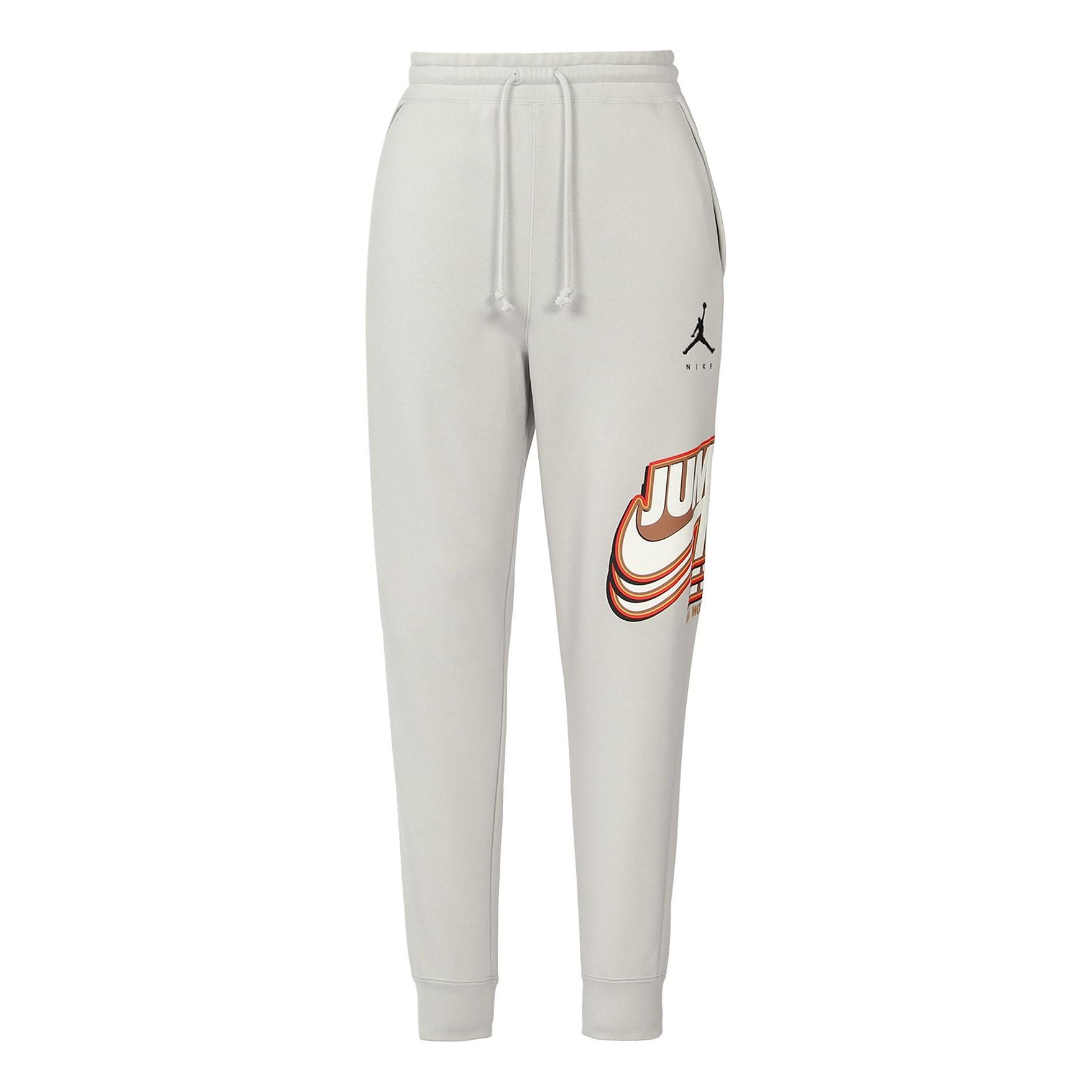 Men's Air Jordan Funny Printing Fleece Lined Sports Pants/Trousers/Joggers Light Grey DC9609-097