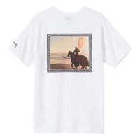 Stussy Knight Painting Printing Short Sleeve Unisex White 3903578-WHITE